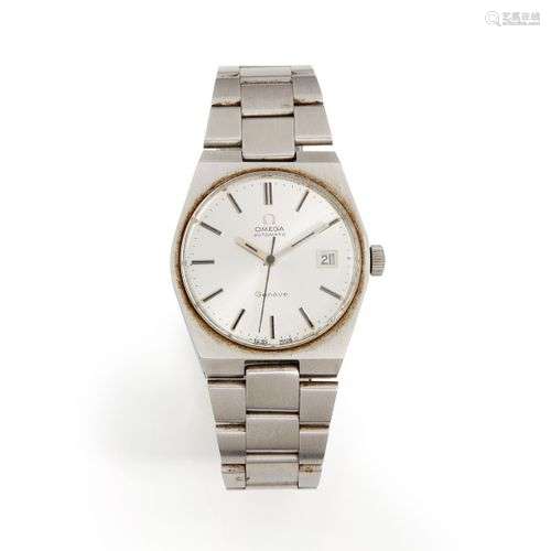 Omega, Ref 166099, vers 1980 Une montre en acier, cadran arg...