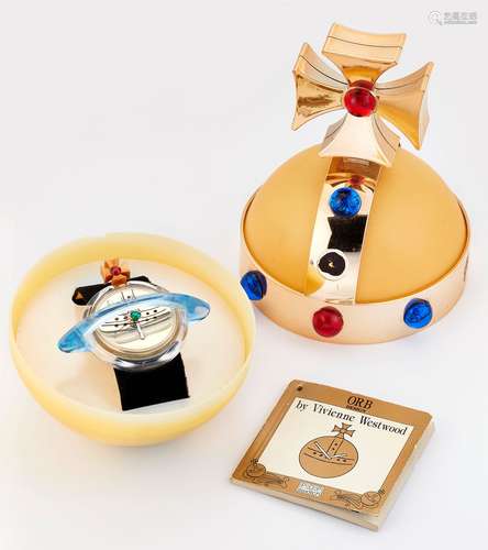 Une montre VIVIENNE WESTWOOD ORB SWATCH STRAP WATCH, une Pop...