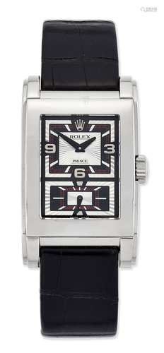 MONTRE ROLEX CELLINI PRINCE STRAP, cadran rectangulaire gris...