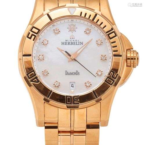 UNE MONTRE BRACELET MICHEL HERBELIN POUR DAMES, cadran circu...