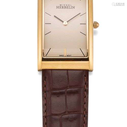 UNE MONTRE MICHEL HERBELIN POUR HOMMES, cadran rectangulaire...