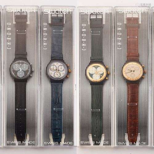 SIX MONTRES CHRONOGRAPHIQUES ASSORTIES, avec boîtiers de 38 ...