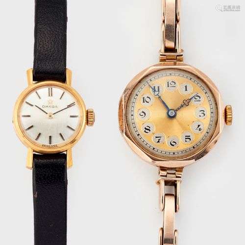 UNE MONTRE A BRACELET OMEGA POUR DAMES, ET UNE MONTRE A BRAC...