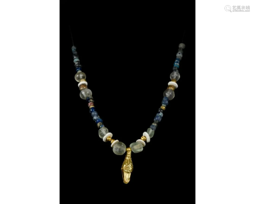 ROMAN GLASS AND GOLD NECKLACE - WEARABLE