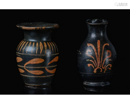 PAIR OF HELLENISTIC MINIATURE XENON VESSELS