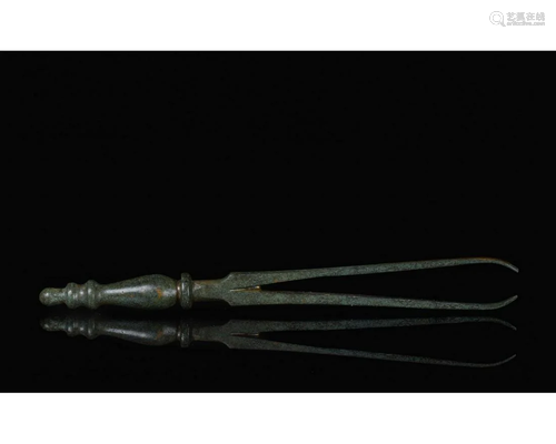 LARGE ROMAN BRONZE MEDICAL TWEEZERS