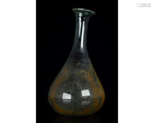 ROMAN CLEAR GLASS UNGUENTARIUM FLASK