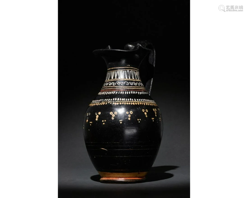 GREEK GNATHIAN TREFOIL POTTERY OINOCHOE