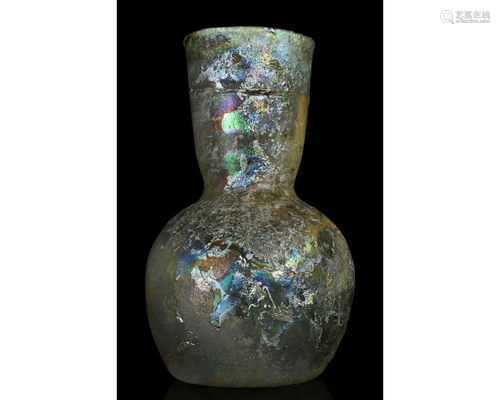 TALL ROMAN GLASS FLASK