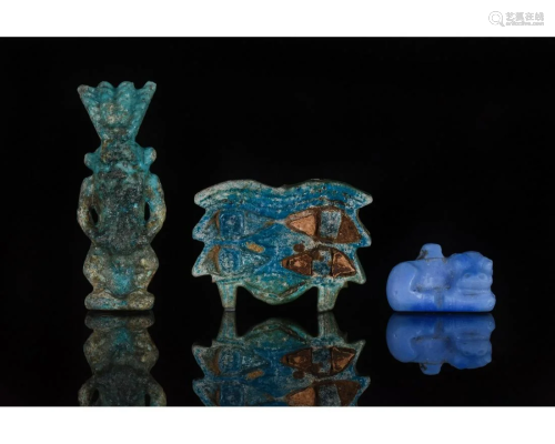 EGYPTIAN TRIO OF AMULETS