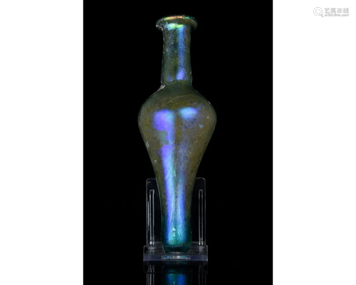 ROMAN GLASS UNGUENTARIUM - SUPERB IRIDESCE…