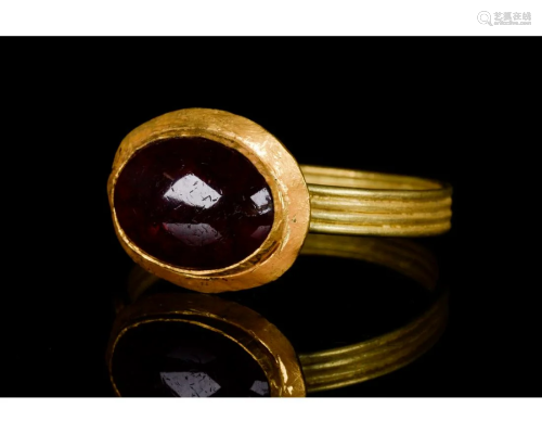 LATE ROMAN GOLD RING WITH GARNET - FULL ANALYSIS