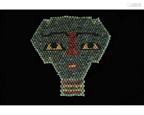 EGYPTIAN BLUE BEADED MUMMY MASK