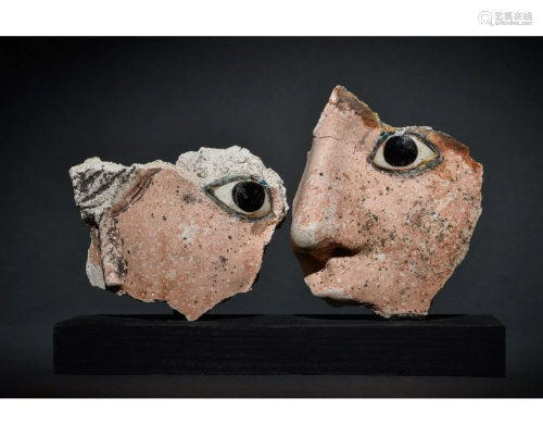 EGYPTIAN FRAGMENTS OF A GRECO-ROMAN CERAMIC FACE