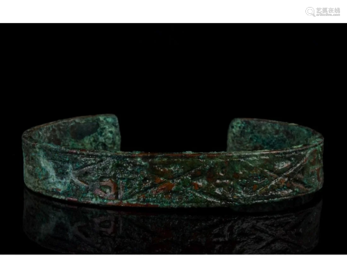 MEDIEVAL DECORATED BRONZE BRACELET