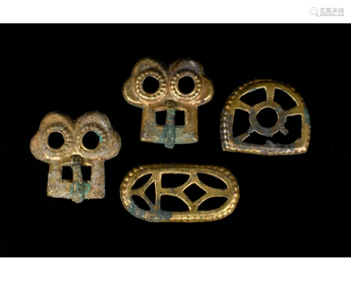 MEROVINGIAN GILDED BRONZE BELT FITTINGS SET