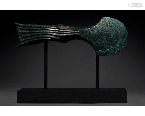 RARE BRONZE AGE DECORATED CEREMONIAL AXE