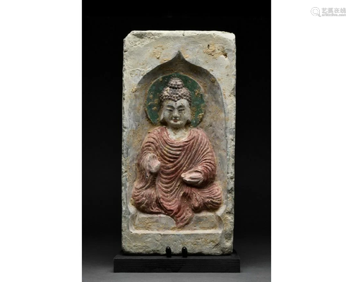 CHINESE NORTHERN WEI DYNASTY BUDDHA TILE