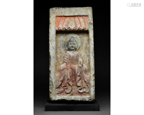 CHINESE NORTHERN WEI DYNASTY BUDDHA TILE