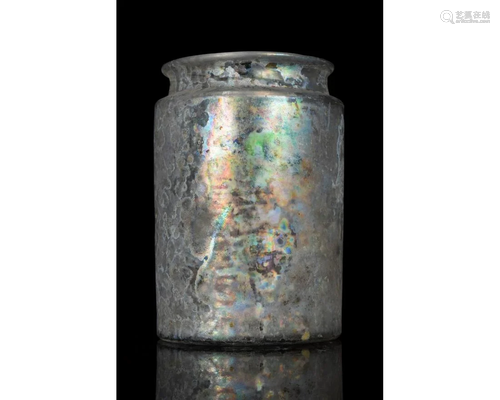 ROMAN GLASS JAR WITH IRIDESCENCE