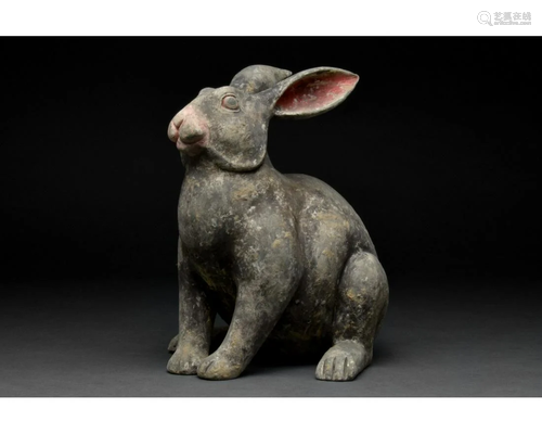 CHINESE HAN DYNASTY TERRACOTTA RABBIT - TL TESTED