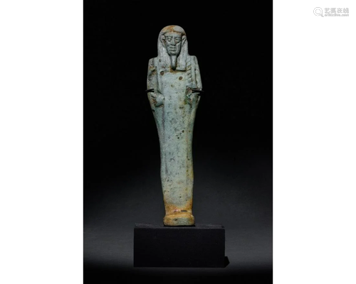 EGYPTIAN FAIENCE SHABTI WITHOUT INSCRIPTION