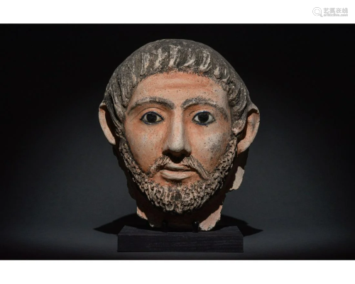 EGYPTIAN GRECO-ROMAN CERAMIC FACE