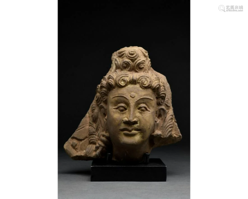 GANDHARA SCHIST STONE HEAD OF BUDDHA