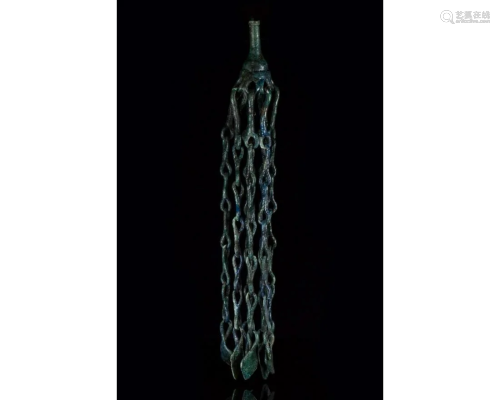 LARGE VIKING AMULET WITH CHAINS AND PENDANTS