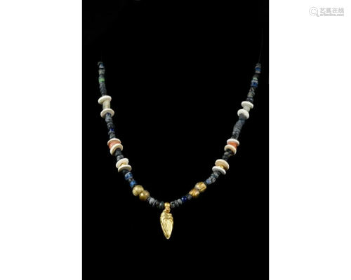 ROMAN GLASS AND GOLD NECKLACE