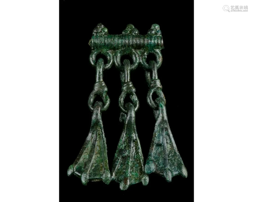 VIKING AGE BRONZE PENDANT WITH GOOSE FEET