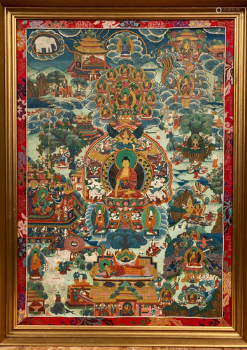 Antique Framed Thangka