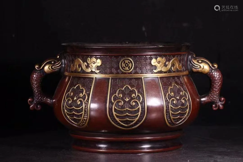 A Gilt Bronze Incense Burner