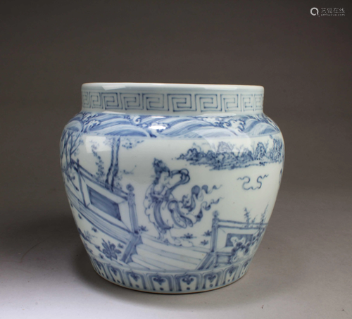 Chinese Blue & White Porcelain Jar