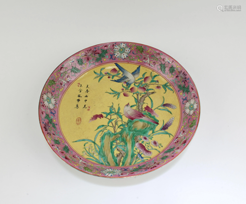 Chinese Famille Rose Porcelain Plate