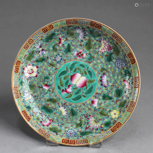 Chinese Famille Verte Porcelain Plate