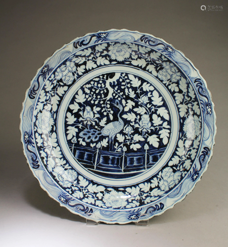 Chinese Blue & White Porcelain Charger