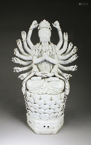 Chinese Blanc De Chine Guanyin Statue