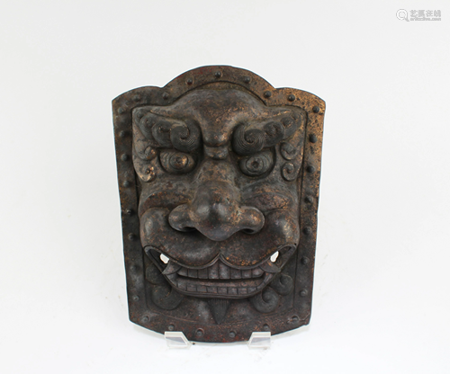 A Bronze Mythical Beast Face Mask