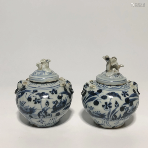 Porcelain blue and white jar
