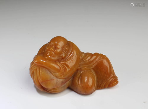 Chinese Carved Tianhuang Luohan Figurine