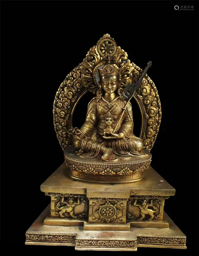 A Gilt Bronze Bodhisattva Statue