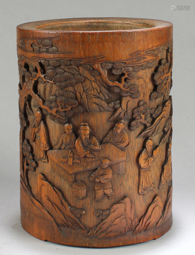 Chinese Carved Bamboo Brushpot