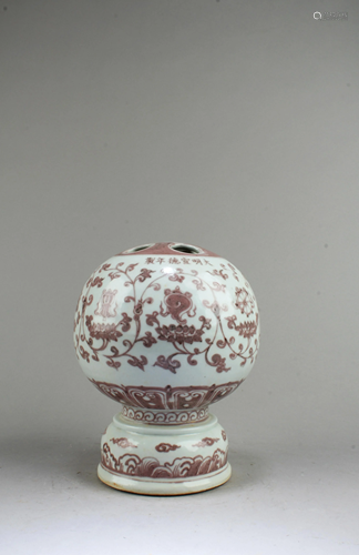 Chinese Iron Red Porcelain Ornament