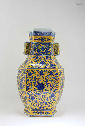 Chinese Famille Jaune Porcelain Vase