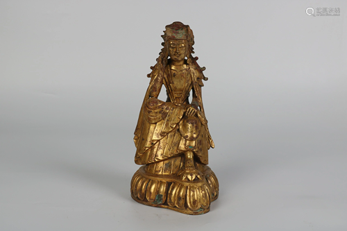 A GILT-BRONZE FIGURE OF BUDDHA.NORTHERN WEI PERIOD