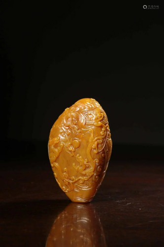 A CARVED TIANHUNGSTONE 'DRAGON' SEAL