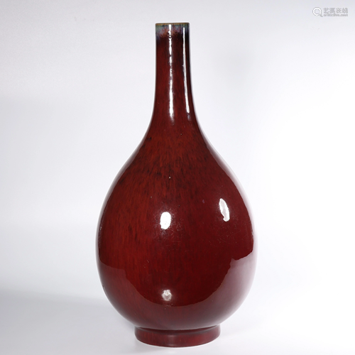 A FLAMBE-GLAZED VASE.MARK OF QINGLONG