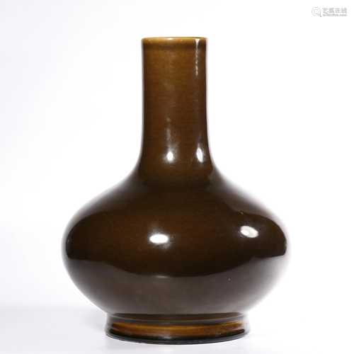 A TEADUST-GLAZED VASE.MARK OF GUANGXU