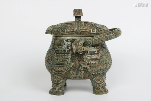 A BRONZE FOOD VESSEL AND COVER.WESTERN ZHOU